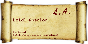 Loidl Absolon névjegykártya